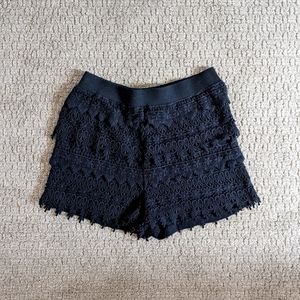 Express Layered Black Lace Shorts XS